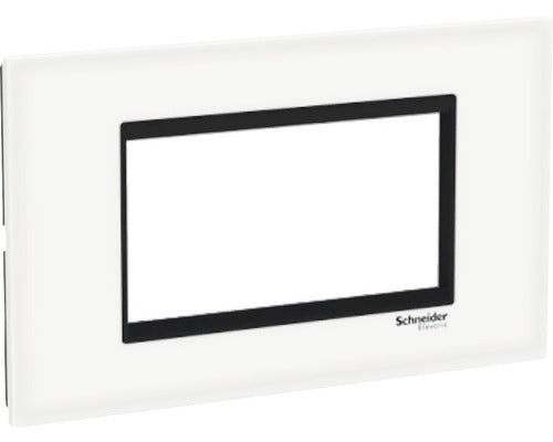 Rama Aparataje Schneider Easy Styl 4 Module, Sticla Alb/negru