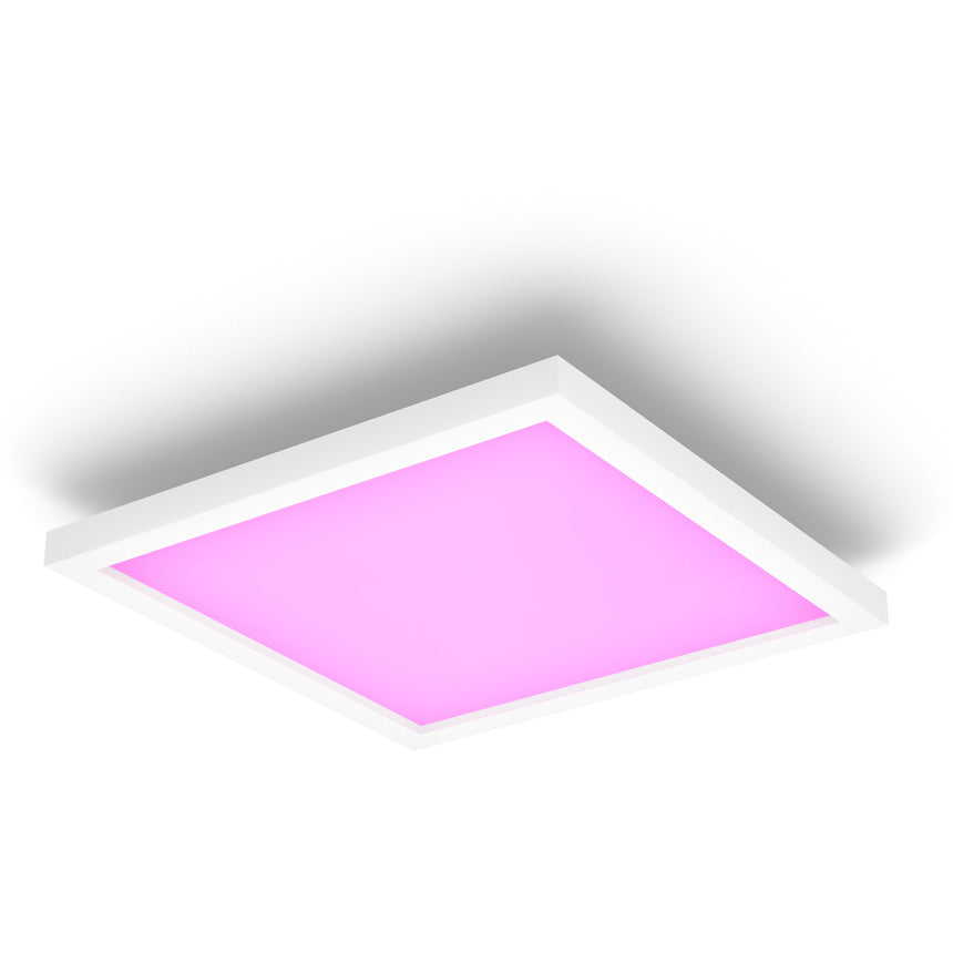 Panou LED RGB inteligent Philips Hue Surimu SQ, Bluetooth, 25W, 1760lm, lumina alba si colorata (2000-6500K), 30x30cm, Alb