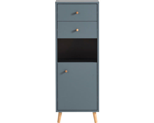 Dulap Baie Asezat Bjarne, 1 Usa 2 Sertare, Pal, 40,3x113,4cm, Albastru