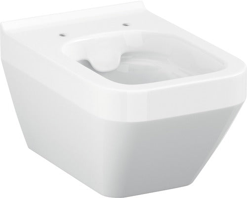 Vas WC suspendat Cersanit Crea Rectangular Clean On, Evacuare Orizontala, Fara Capac, Alb