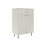 Corp Baie haaus Zaria, 1 Sertar, 2 Usi, Alb lucios/Alb, MDF, L 60 x l 35 x H 85 cm