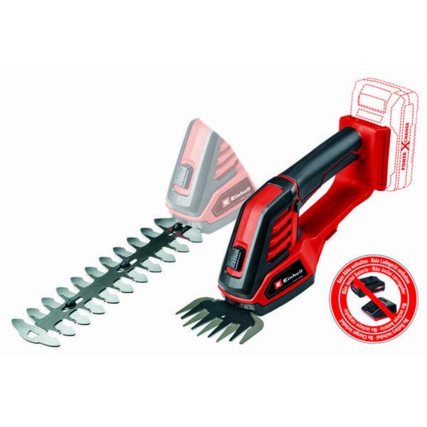 Foarfeca iarba si gard viu pe acumulator Einhell Power X-Change GE-CG 18/100 Li-Solo, 18 V, 8 mm grosimea maxima de taiere, fara acumulator/incarcator