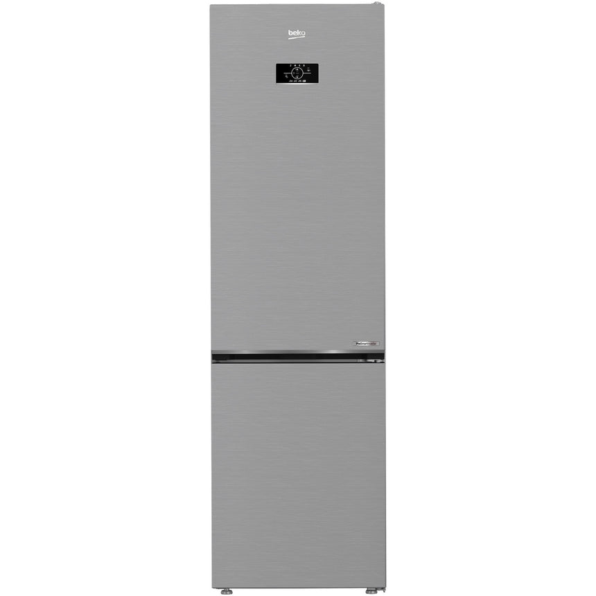 Combina frigorifica Beko B5RCNA405HXB, 355 l, No Frost, HarvestFresh, AeroFlow, Clasa D, 203,5 cm, Metal Look