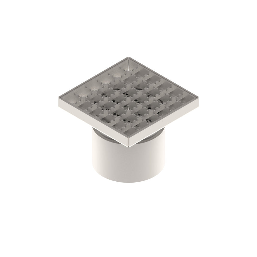 Sifon Inox, VODALAND, 150x150, cu gratar tip grila antialunecare, iesire verticala DN110, L15, 151x151x130 mm