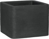 Ghiveci Striat Geli, Plastic, 50x50x39 Cm, Antracit