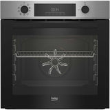 Cuptor incorporabil Beko BBIM11300XFP, Electric, Multifunctional, 71 l, Clasa A+, Autocuratare pirolitica, 9 functii, RecycledNet™, AEROperfect™, Afisaj Led, Grill, Negru/Inox