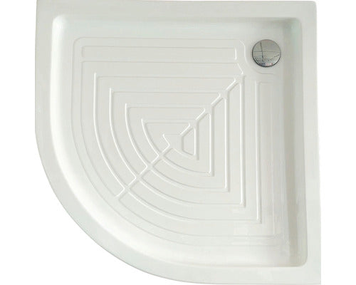 Cadita de dus semirotunda autoportanta Belform Quadra 80x80x15 cm acril alb