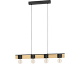 Lustra Bailrigg E27 4x40w, Lemn/negru