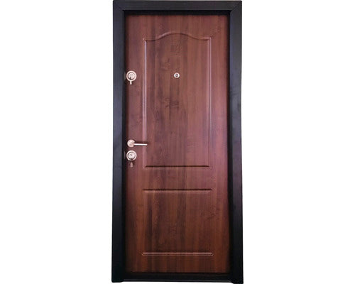 Usa de Intrare Metalica Pentru Interior Modern 321 MDF PVC Nuc MT 033 Fara Pervaz 88x201 cm Dreapta
