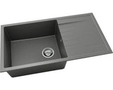 Chiuveta Bucatarie Cu O Cuva Fat Avangard 229 90x49 Cm, Cu Picurator, Fatgranit Basalt