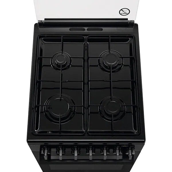 Aragaz ELECTROLUX Steambake LKK560000K, 4 arzatoare, Gaz + Electric, L 50 cm, Grill, Negru