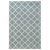 Covor Carpeta sintetic, Colectia Geo 8876-1-43236, 60x110 cm, gri/albastru, model geometric