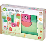 Cuburi din lemn Tender Leaf Toys - Nursery blocks, 15 piese
