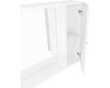 Dulap baie cu oglinda Savini Due Smart, polita si iluminare LED, PAL/sticla lustruita, 77x57 cm, alb lucios