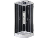 Cabina de dus completa cu hidromasaj Sanotechnik QuickLine® TREND 1, sistem de montaj rapid, semirotunda, 90x90x210 cm, cu cadita joasa