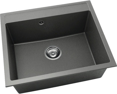 Chiuveta Bucatarie Cu O Cuva Fat Avangard 227 60x51 Cm, Fara Picurator, Fatgranit Basalt