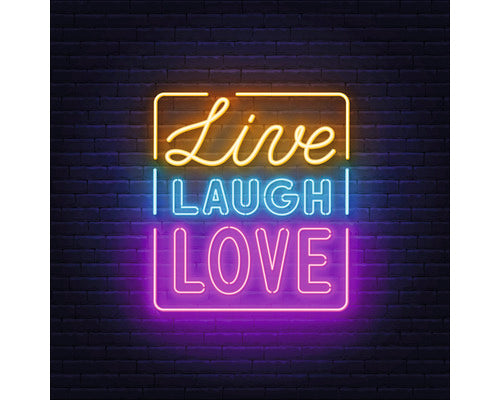 Tablou Sticla Neon Live 30x30 Cm
