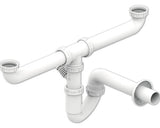 Sifon Chiuveta Dublu Easykit Ø40x1 1/2″ Cu Racord Pentru Masina De Spalat