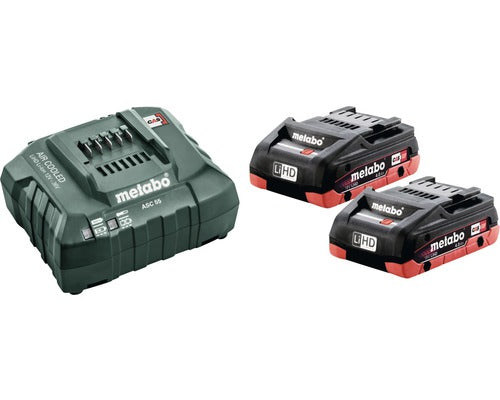 Set 2 Acumulatori si Statie De Incarcare Metabo Asc 55 Basic 18v, Capacitate 2x 4,0ah Li-ion