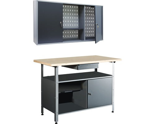 Set Atelier Banc De Lucru & Dulap Suspendat 1200mm, 2 Piese