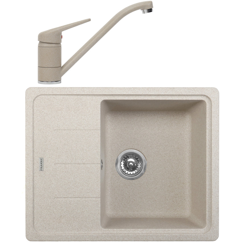Pachet chiuveta bucatarie fragranite Franke BFG 611-62 + Baterie Novara Plus, cartus ceramic, Avena