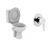 Set Promo Vas WC cu functie de bideu 37x64 cm, Vidima Ulysse S, complet echipat, si bateria incastrata Nobili ABC