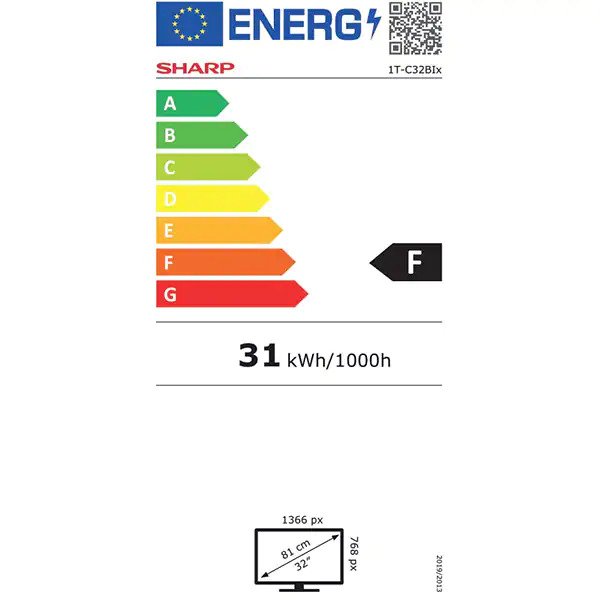 Televizor LED Smart SHARP 32BI5EA, HD, 81 cm, Clasa F, Negru