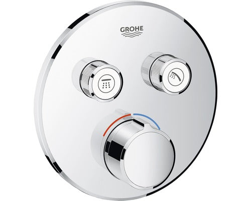 Unitate control Grohe Smartcontrol 29145000, 2 iesiri, push&turn, masca metalica, filtru impuritati, necesita set fixare, crom