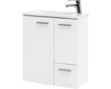 Set Matteo, Include Baza Lavoar si Lavoar Ceramic, 50 cm, Alb Creta