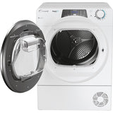 Uscator de rufe Candy Rapido Pro RPEH10A2TCBEX-S, Pompa de caldura, 10 kg, Clasa A++, WiFi, Easy Case, Programe rapide de uscare, Dry Senzor, Kilo Detector, Alb