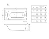 Cada de Baie Rectangulara Radaway Kea, 150x75x46 cm, Acril, WA1-04-150x075U, Alb