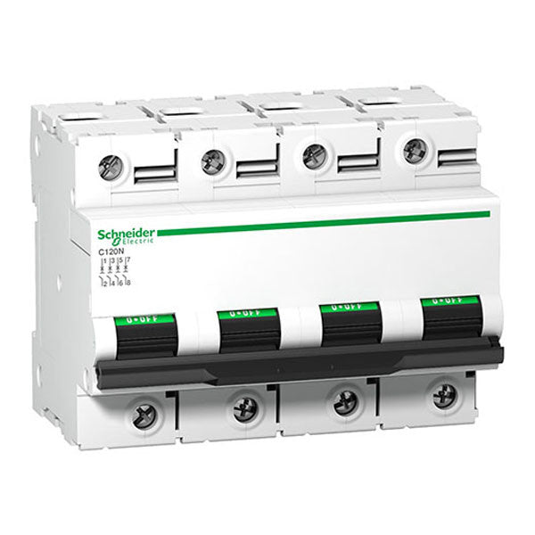 Siguranta electrica modulara Schneider Electric Acti9 A9N18374, 4P, 6kA, caracteristica C, 100A