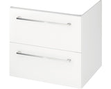 Set baza mobilier Cersanit 834 Gala City 50 + Lavoar, 2 sertare, inchidere cu amortizare, manere cromate, 49.4x44.2x44.7 cm, Alb