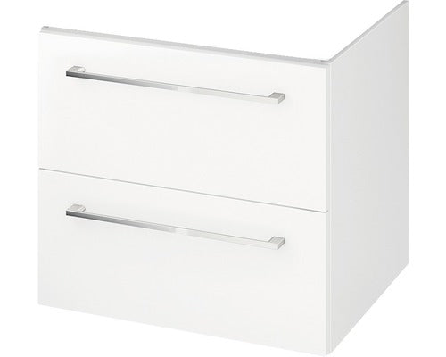 Set baza mobilier Cersanit 834 Gala City 50 + Lavoar, 2 sertare, inchidere cu amortizare, manere cromate, 49.4x44.2x44.7 cm, Alb