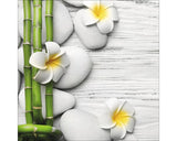 Tablou Sticla Flowers Stones Bamboos I 30x30 Cm