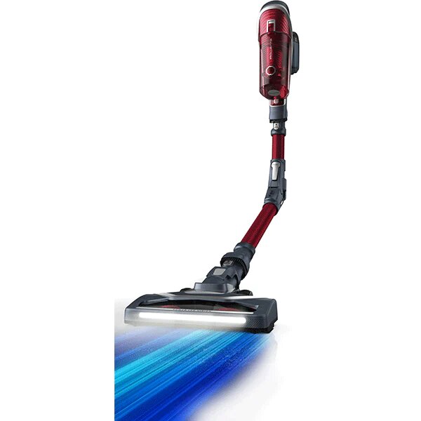 Aspiratorul vertical Rowenta X-Force Flex 8.60 Aqua RH9679WO, 0.55 L, 22 V, 185 W, Tehnologie ciclonica, Perie Mini Turbo, 2 viteze, Autonomie 35 min, Rosu/Gri