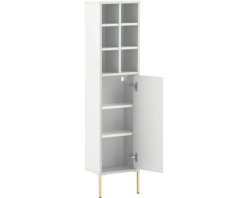Dulap Baie Asezat Sarah 300, 1 Usa, PAL, 30,4x130,6 cm, Alb