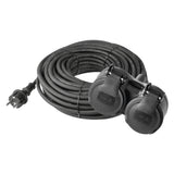 Tub prelungitor, Emos, cauciuc, 10M, 2 prize, schuko, IP44 (P0701)