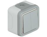 Intrerupator Dublu Legrand Plexo Ip55 Gri, Montaj Aplicat