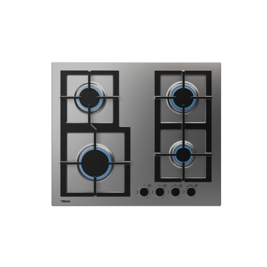 Plita incorporabila TEKA EFX 60.1 4G AI AL CI, Gaz, 4 arzatoare, Aprindere electrica, Gratar fonta, 60 cm, Inox