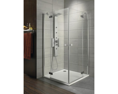 Cabina de dus Radaway Almatea KDD 90x80x195 cm, sticla securizata transparenta, profil crom