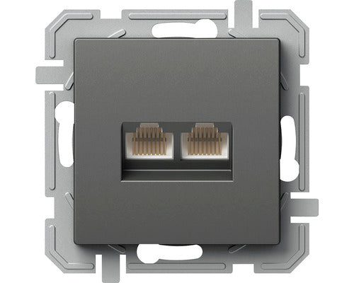Priza Date Rj45 Dubla Tem Logiq Cat6, Antracit