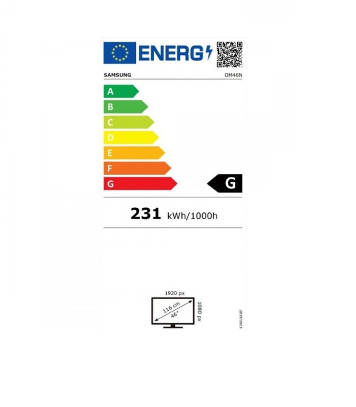 Display profesional SAMSUNG LH46OMNDPGB, 46", Full HD, 120 Hz, Clasa G, Negru