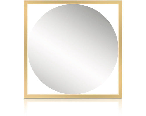 Oglinda Baie Rotunda Cordia Quadro Line 63, 5x63, 5 Cm Rama Aurie