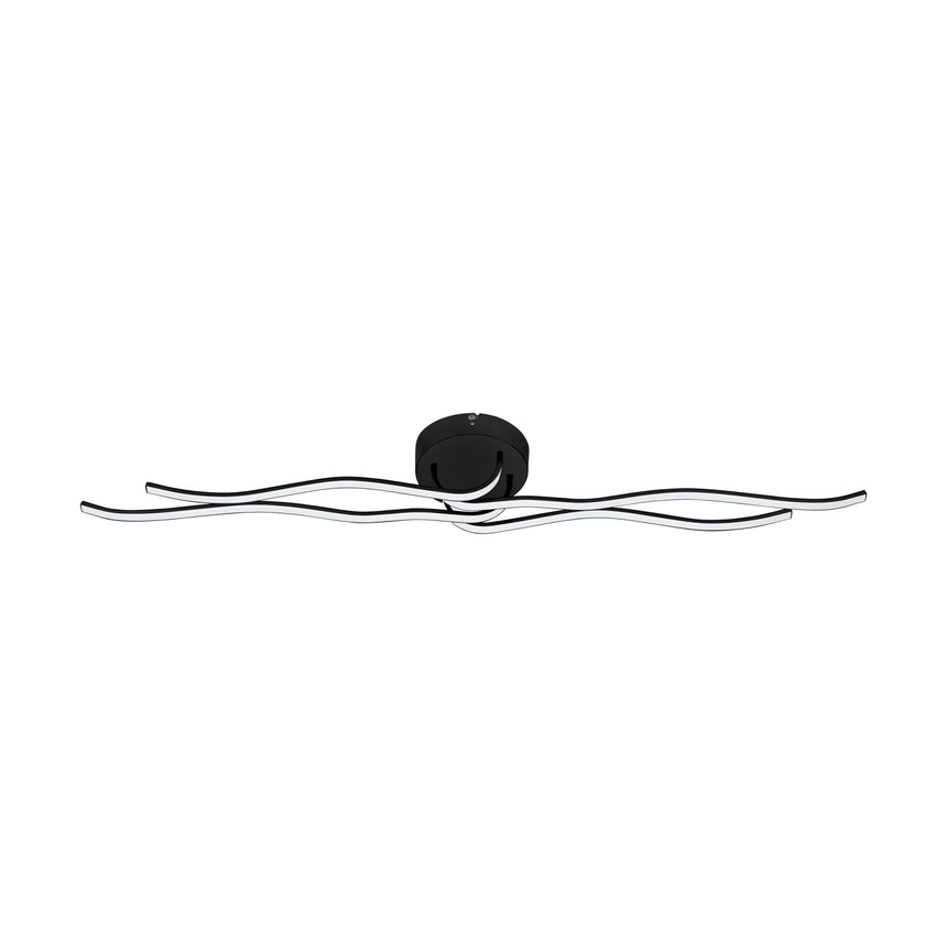 Plafoniera RONCADE 1, EGLO, LED, 36W, 4600 lm, lumina calda, otel, aluminiu, plastic, negru, alb, 116 x 18 x 11.5 cm, A+