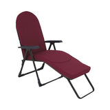 Sezlong pliabil cu manare Reddo, metal si textil, 175x49,5x88 cm, rosu