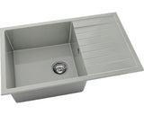 Chiuveta Bucatarie Cu O Cuva Fat Avangard 228 80x49 Cm, Cu Picurator, Reversibila, Marmura Compozita Gri Inox