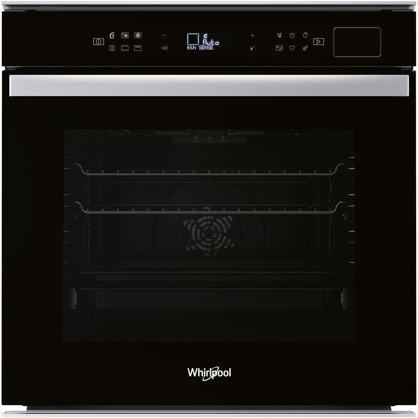 Cuptor incorporabil Whirlpool W6OS44S1HBL, Electric, 73 l, Autocuratare hidroliza SmartClean, Tehnologia 6TH Sense, Clasa A+, Ready2Cook, Grill, Negru