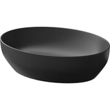 Lavoar (chiuveta baie) Cersanit Larga Ellipse K677-014, pentru blat, ceramica, 50x38 cm, Antracit mat