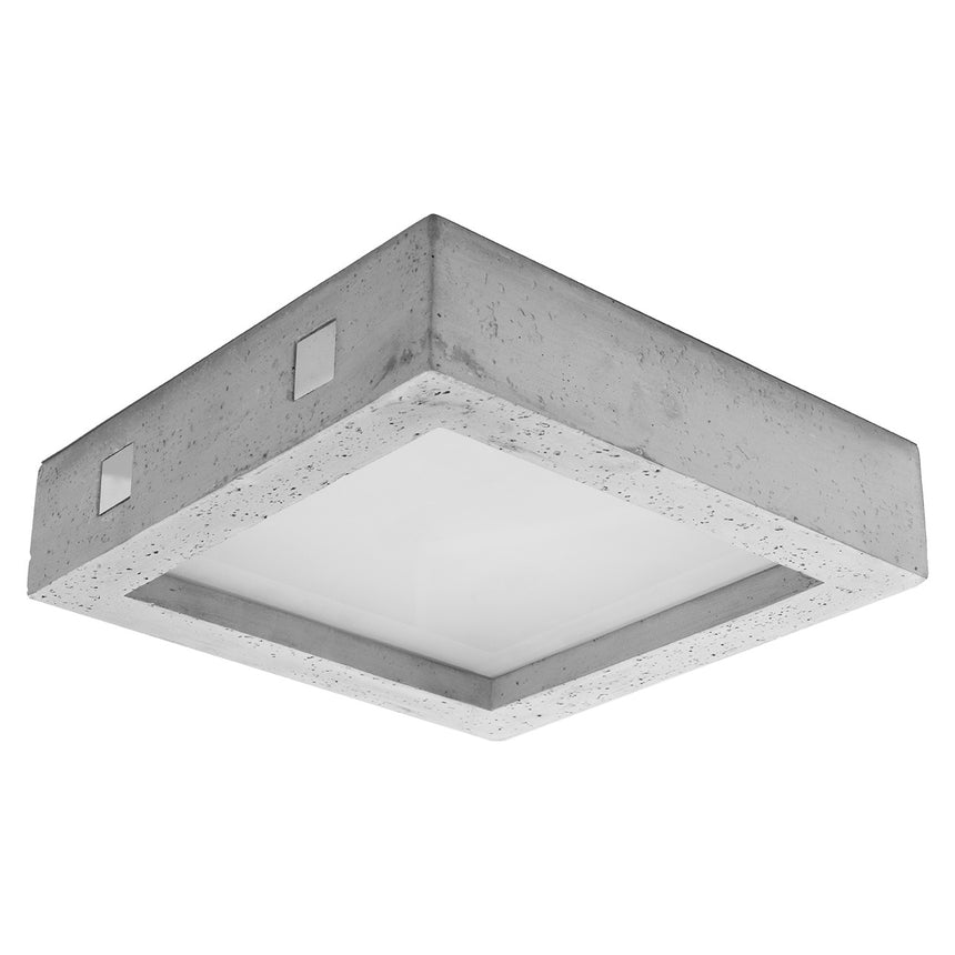 Lustra de tavan Riza gri beton/sticla 1 bec patrat industrial de interior